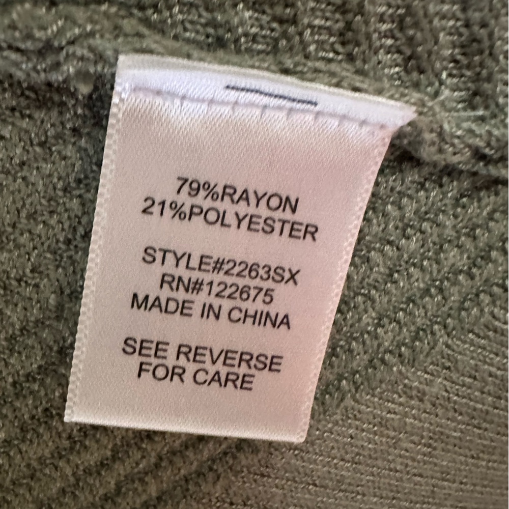 Green Open-Front Cardigan Sweater Lightweight Knit - Picture 10 of 10